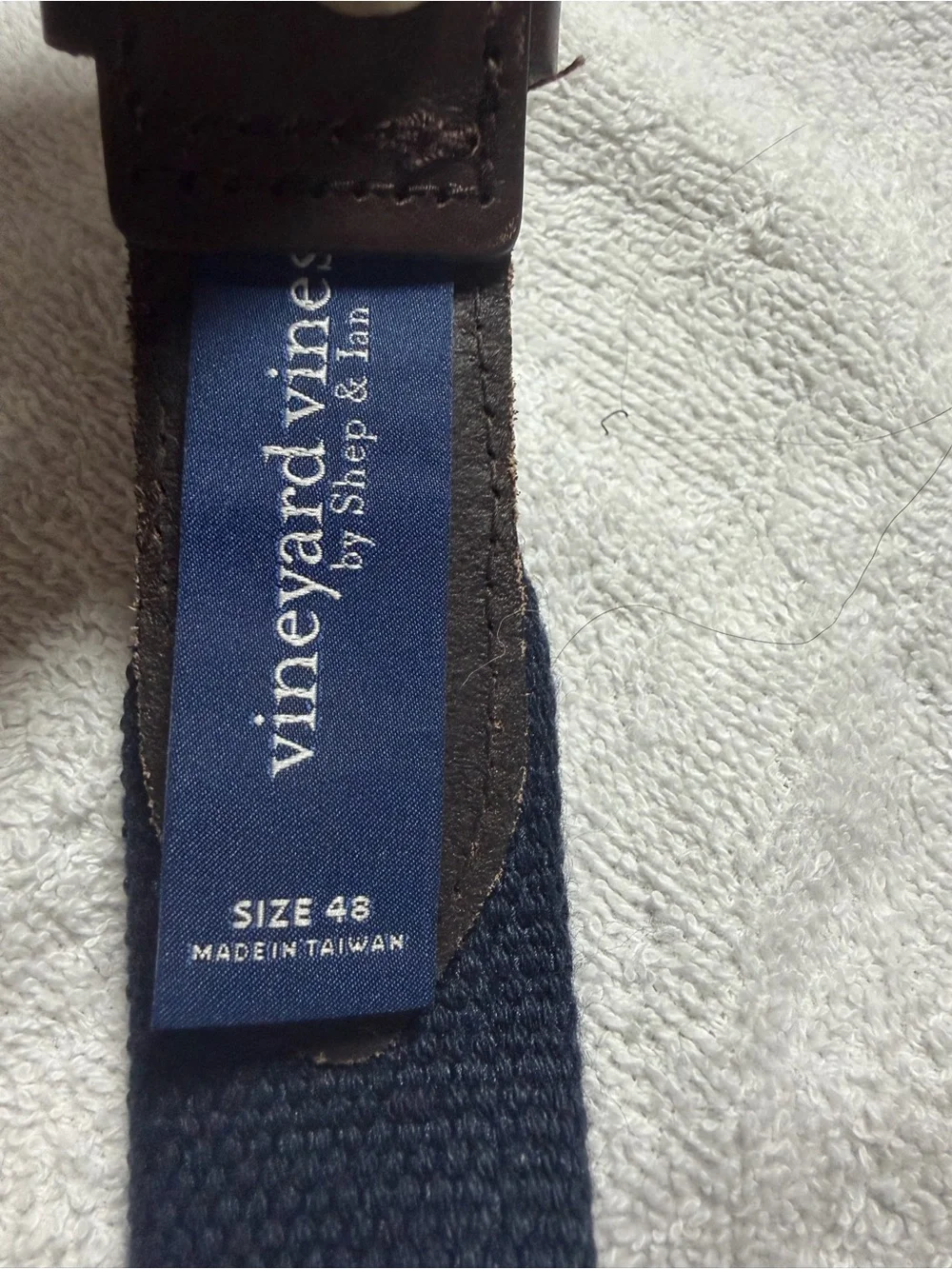 Vineyard Vines Pink Patterned Leather Belt with Gold Buckle